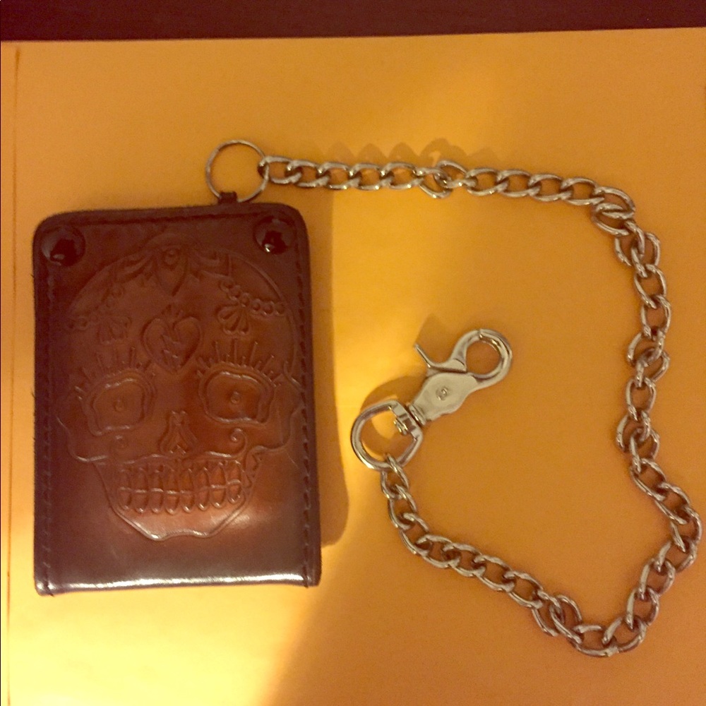 Anvil Customs Leather Wallet & Chrome Chain